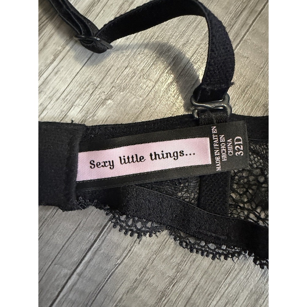 VICTORIA SECRET Sexy Little Things Lace Push Rhinestones Underwire Floral 32D - Picture 6 of 10